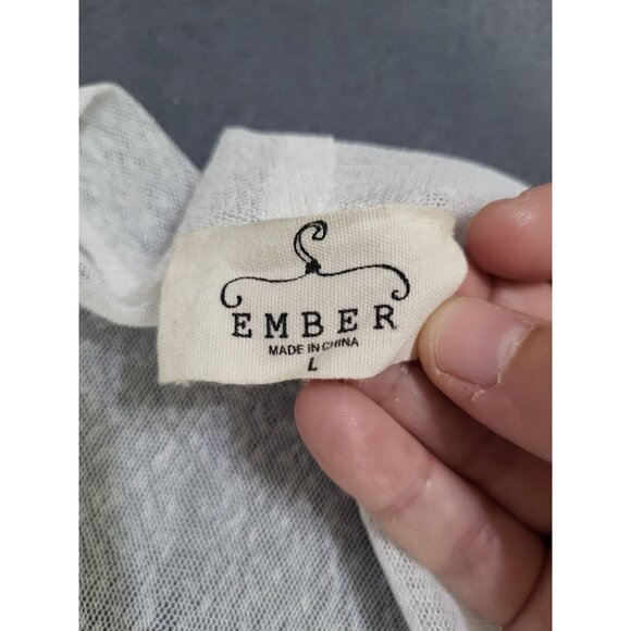 EMBER Women's LG Sheer Boho Kimono Open Cardigan Lace Beach Feminine Coastal - Picture 4 of 11